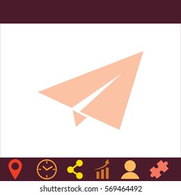 Paper plane  icon. Vector design. 