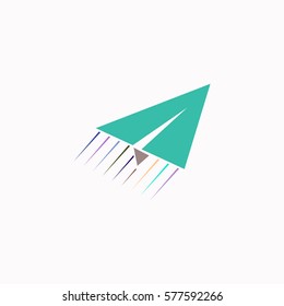 Paper plane  icon Vector design. Colored illustration.