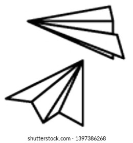 Paper Plane Icon, Vector Illustration, Education Outline