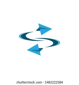 Paper plane icon vector illustration design Logo Template