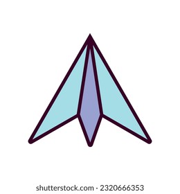 Paper plane Icon Vector Illustration. Paper plane Lineal Color Icon