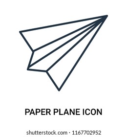 Paper plane icon vector isolated on white background, Paper plane transparent sign , outline linear symbol or line shape
