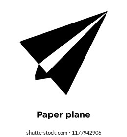 Paper plane icon vector isolated on white background, logo concept of Paper plane sign on transparent background, filled black symbol