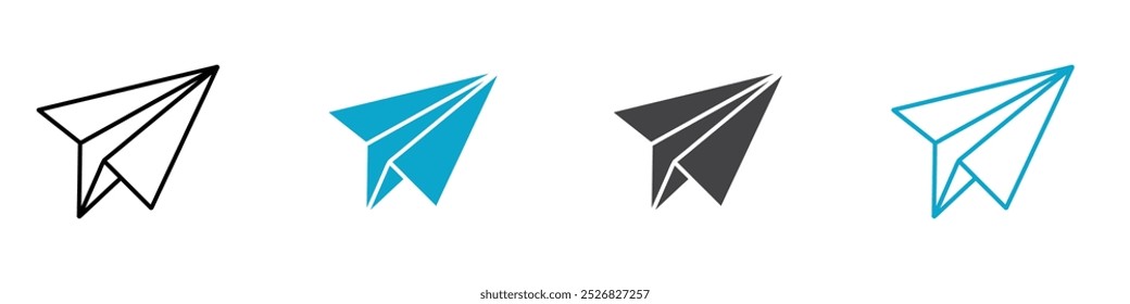 paper plane icon vector line design