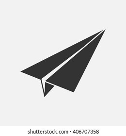 paper plane icon vector, message solid illustration, pictogram isolated on white