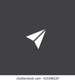paper plane icon vector, message solid illustration, pictogram isolated on black