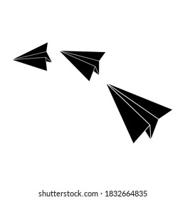 Paper plane icon vector on white background