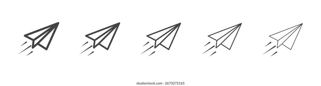 Ícone de plano de papel vetor conjunto de contorno sinal de ilustração