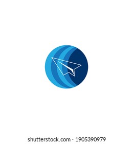 Paper plane icon vector, Send Message solid logo illustration.
