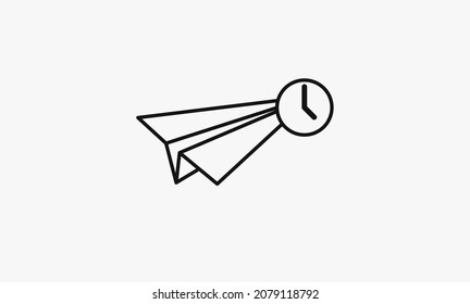 Paper plane icon vector. Send Message solid logo illustration. Paper Plane icon. Trendy Flat style for graphic design, Web site, UI. 
Linear vector illustration with timer isolated on white background
