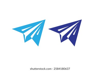 paper plane icon vector silhouette isolated in white background