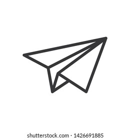 Paper plane icon vector. Simple paper plane sign in modern design style for web site and mobile app. EPS10