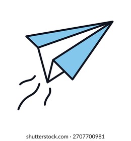 Ícone de plano de papel com ilustração de estoque de vetor de fundo branco
