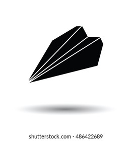 Paper plane icon. White background with shadow design. Vector illustration.