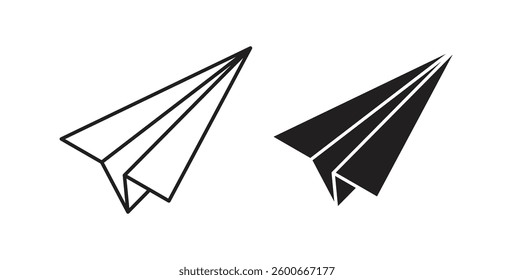 Paper plane icons graphics set vectors