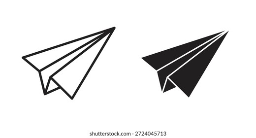 Diseño de logotipo de iconos de avión de papel, iconos de pictograma