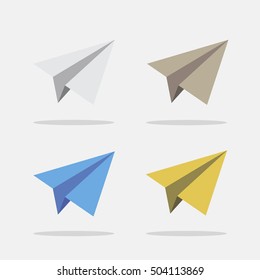 Paper Plane Icons Set in Vector