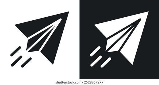 Paper plane icons. solid style vector
