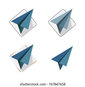 Paper Plane Icons/Logos Set Vector