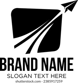 paper plane idea vector logo design