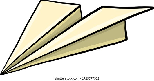 Paper plane, illustration, vector on white background
