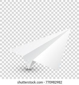 Paper plane isolated on a chequered background