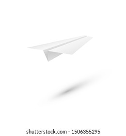 Paper plane isolated on white background. Vector design element