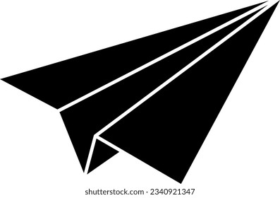 Paper Plane Isolated Vector Silhouette