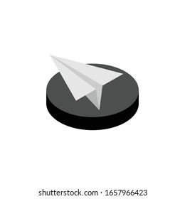 Icono plano isométrico del plano de papel. Ilustración de color vectorial 3d. aislado sobre fondo blanco