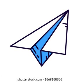 Paper plane isometric icon, sending message concept