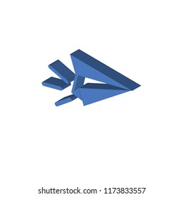 Paper plane isometric left top view 3D icon