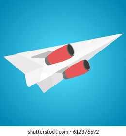 Paper plane with jet engines.