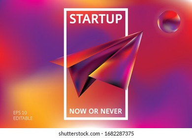 paper plane. Launch. Project startup. Trendy vector Illustrations for new businesses, invention and development explained with paperplane