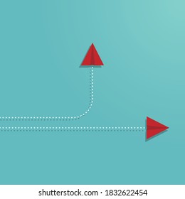 Paper plane. Launch. Project startup. Vector Illustrations for new businesses, Concept, and difference explained with paper plane
