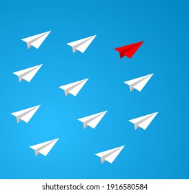 paper plane leadership teamwork icon