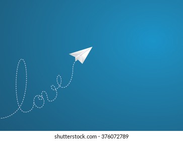 A paper plane leaving a love trail/Paper plane