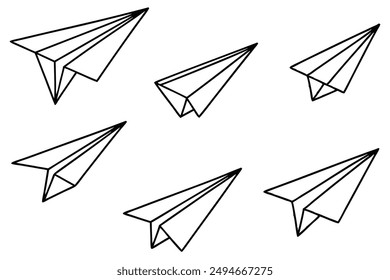Paper plane line art artistic creation