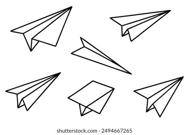 Paper plane line art clean outline