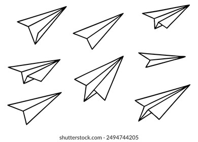 Paper plane line art modern design