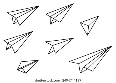 Paper plane line art simple illustration