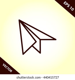 paper plane line icon
