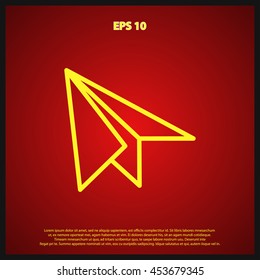 paper plane line icon