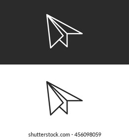paper plane line icon