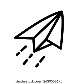 paper plane line icon illustration vector graphic. Simple element illustration vector graphic, suitable for app, websites, and presentations isolated on white background
