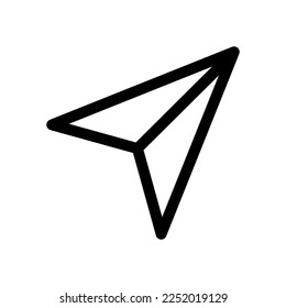 Paper plane line icon isolated on white background. Black flat thin icon on modern outline style. Linear symbol and editable stroke. Simple and pixel perfect stroke vector illustration.