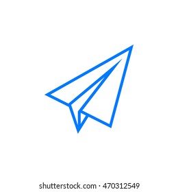 Paper plane line icon, Send Message outline vector logo illustration, linear pictogram isolated on white