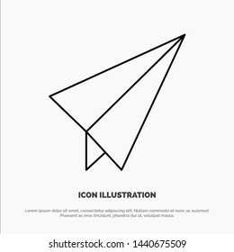 Paper, Paper plane, Plane Line Icon Vector