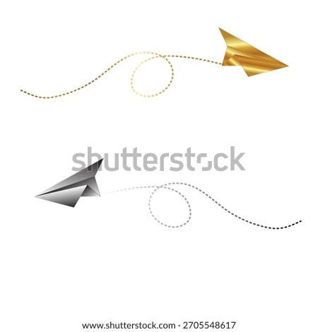 Paper plane line set. Sending message airplane collection