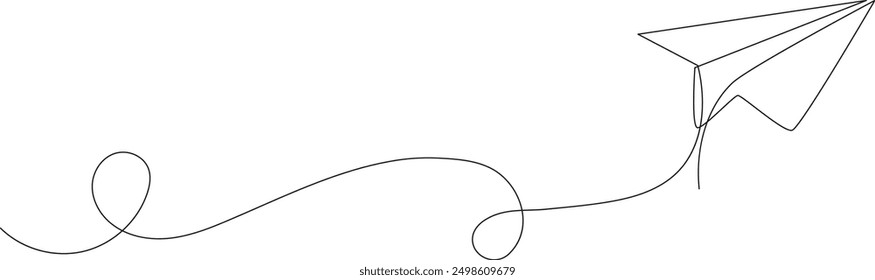 paper plane line stoke vector stock illustration.