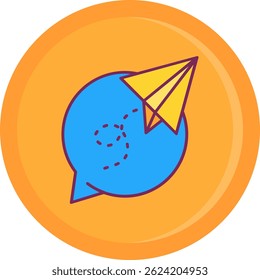 Paper plane Line vector Icon Design